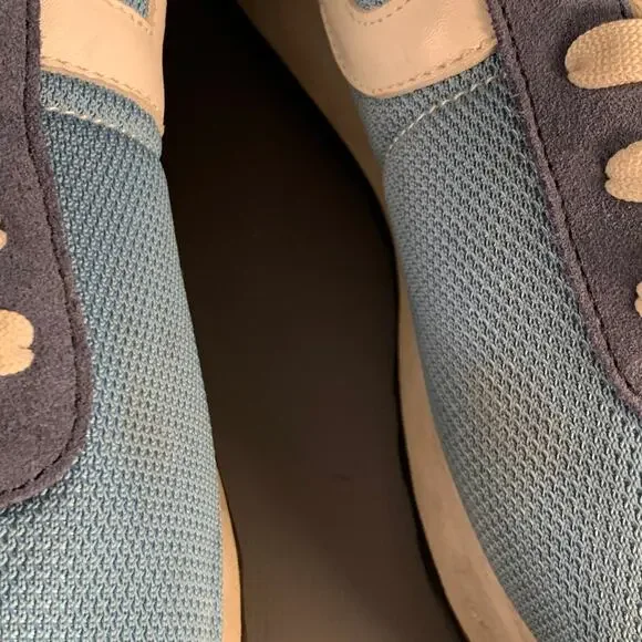 PAUL SMITH Size 11 Blue White Color Block Suede Mesh Lace-Up Sneakers